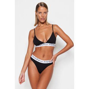 Trendyol Black Cotton Elastic Knitted Lingerie Set