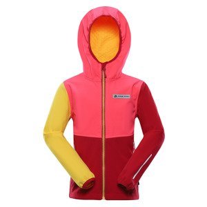 Kids softshell jacket with membrane ALPINE PRO GROLO neon knockout pink