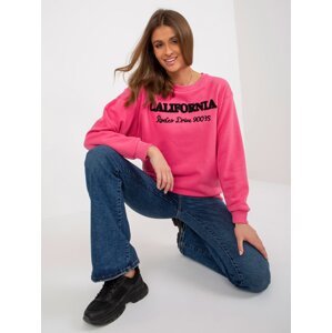 Fuchsia hoodie with inscriptions