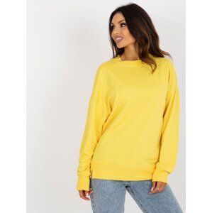 Yellow loose hoodie with round neckline