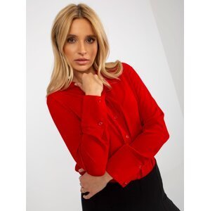 Red elegant classic shirt with collar