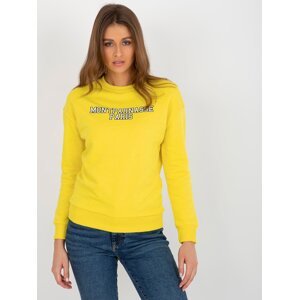 Yellow hoodie with inscription