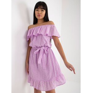 Light purple openwork Spanish dress with frills