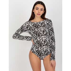 Women's patterned bodysuits - black