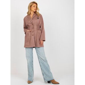 Dusty pink jacket coat with elastic waistband