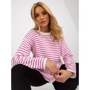 White and light purple classic striped sweater from RUE PARIS