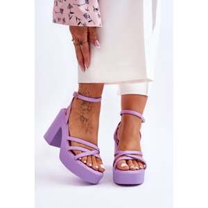 Fashionable high heel sandals with straps purple Shemira
