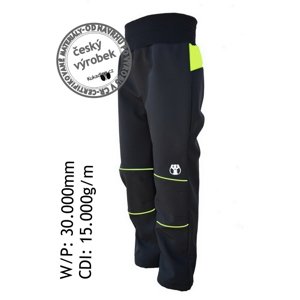 Children's softshell pants - black-reflective yellow