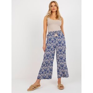 Dark blue palazzo trousers made of viscose fabric SUBLEVEL