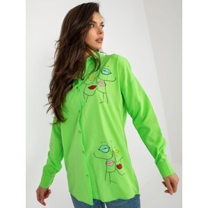 Light green oversized shirt with print