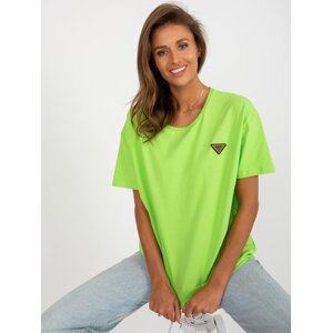 Lime oversized blouse with round neckline