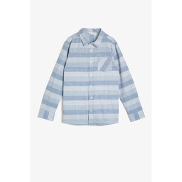 Koton Boy's Blue Patterned Shirt