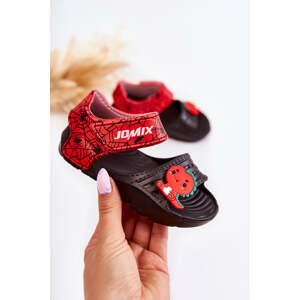 Lightweight foam children's sandals with Velcro Black Asti