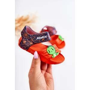 Lightweight foam sandals for children with Velcro orange Asti