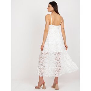White summer dress with frill OCH BELLA