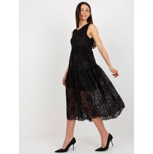 Black lace dress with ruffle OCH BELLA