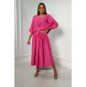 Set of blouse with a skirt of pink color