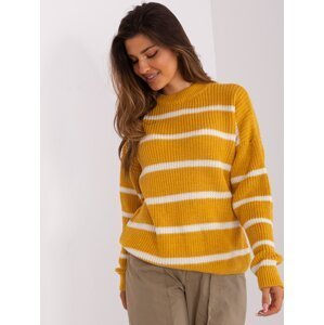 Dark yellow oversize sweater with a round neckline