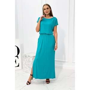Viscose dress with pockets turquoise