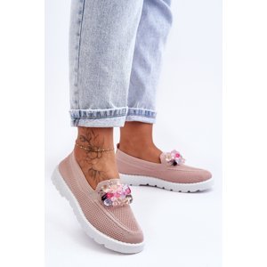 Women's sneakers on lace with Taylor pink decoration