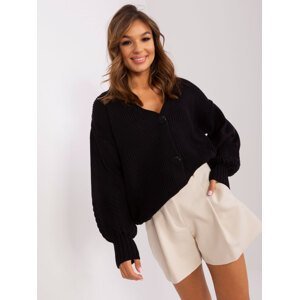 Black cardigan with puffed sleeves