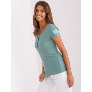 OCH BELLA Pistachio casual blouse with buttons