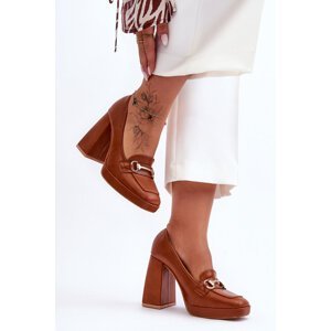 Fashionable Leather Sandals Camel Rouse