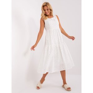 White openwork dress with ruffle OCH BELLA