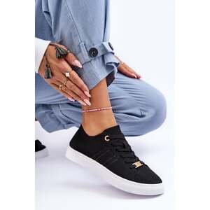 Women's lace-up sneakers black Etna