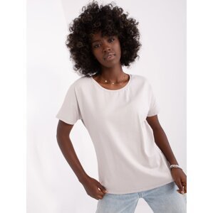Light grey casual blouse with short sleeves