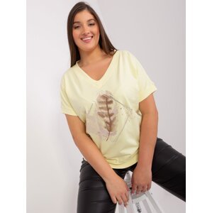 Light yellow blouse with large print
