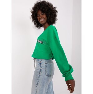 Green short blouse with pocket