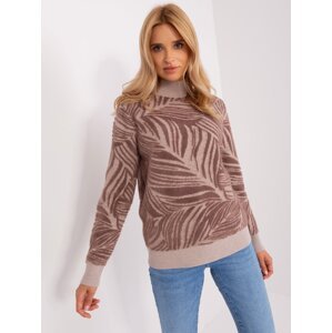 Brown lady's turtleneck with patterns