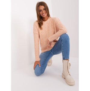 Peach loose sweater with braids