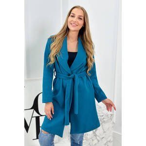 Coat with one button closure turquoise
