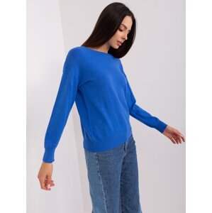 Dark blue classic sweater with cotton
