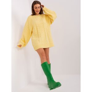Light yellow oversize knitted dress