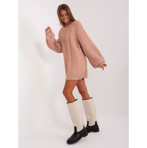 Dusty pink knitted minidress