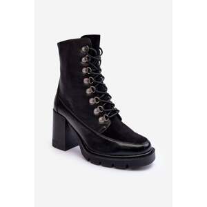 Massive lace-up ankle boots black Lathia