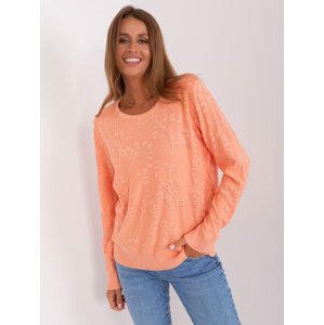 Classic peach sweater with patterns