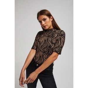 Patterned turtleneck blouse