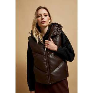 Quilted vest with hood