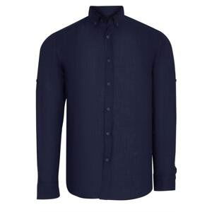 G721 DEWBERRY MENS SHIRT-PLAIN NAVY BLUE