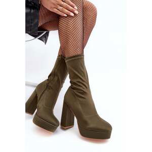 Green Peculia high heel ankle boots with zipper