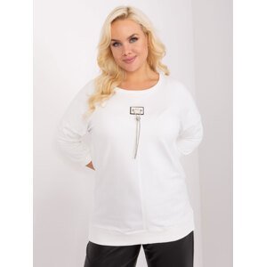 Ecru plus size blouse with chain