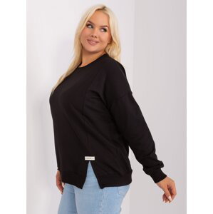 Women's black cotton blouse plus size