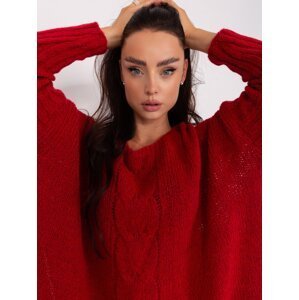 Dark red oversize knitted sweater OCH BELLA