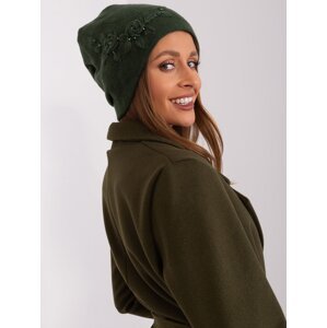 Dark green women's knitted beanie