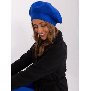 Cobalt blue women's beret with appliqué