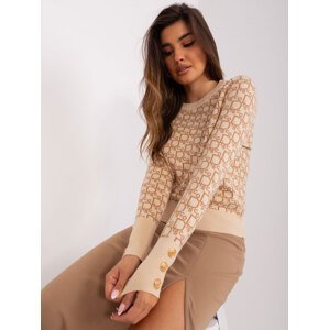 Beige and camel classic women's sweater